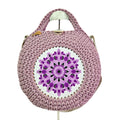AMETHYST – Horgolt Mandala Körtáska Egyedi Grafikával (Mályva/Lila)